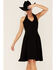 Image #1 - Scully Peruvian Cotton Halter Top Mini Dress, Black, hi-res