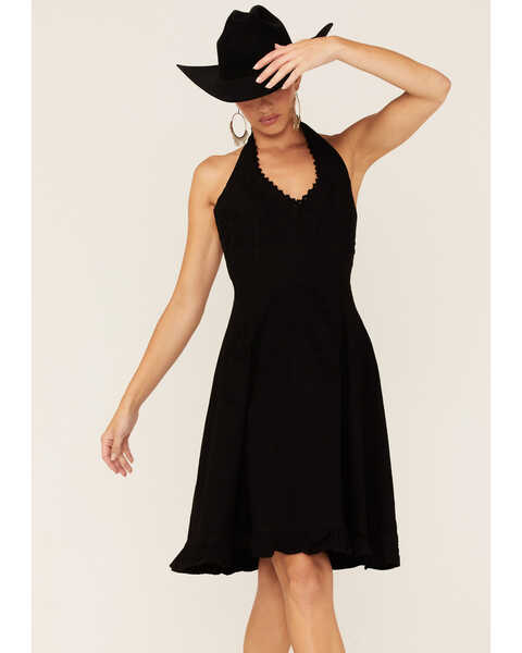 Scully Peruvian Cotton Halter Top Dress, Black, hi-res