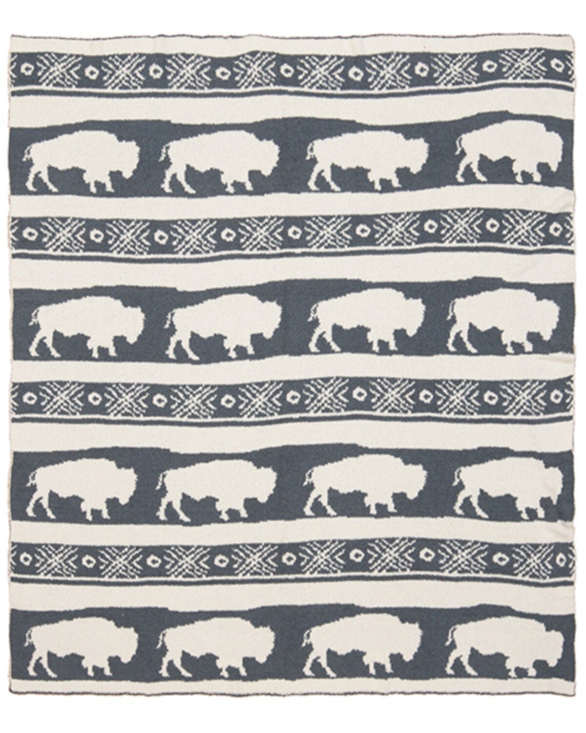 Image #2 - Carstens Home Buffalo Print Blanket, Blue, hi-res
