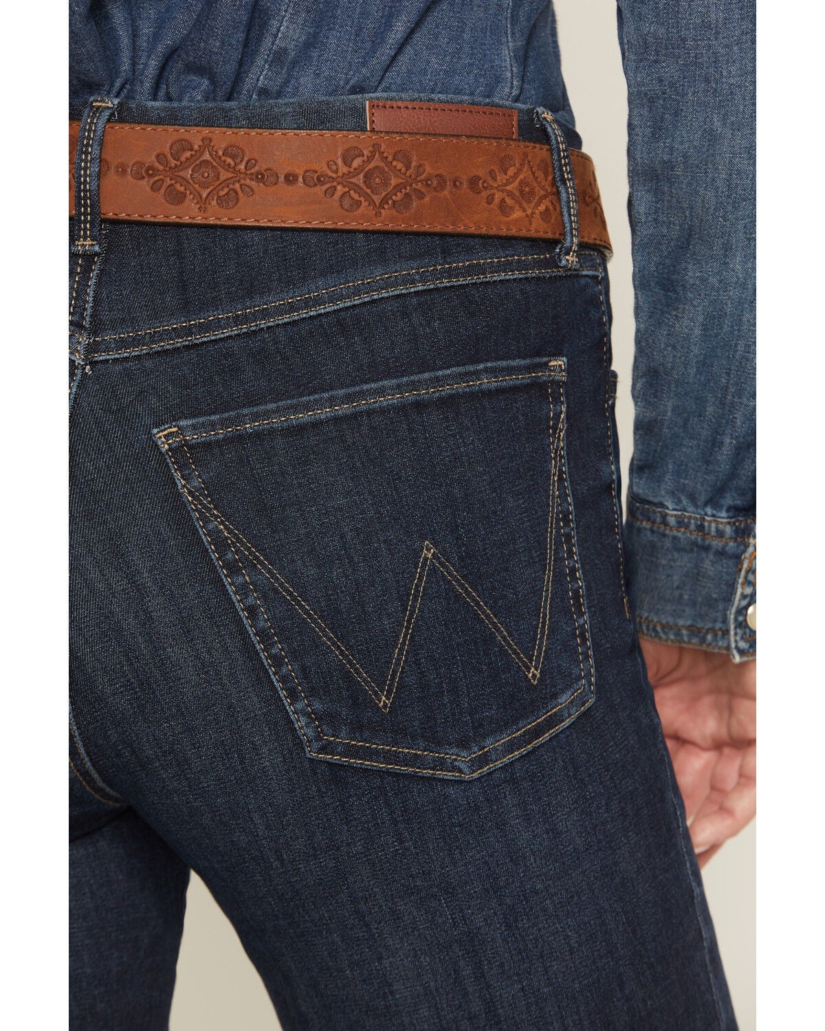Image #4 - Wrangler Women's Bespoke Alexandrea Dark Wash High Rise Trouser Stretch Denim Jeans, Dark Wash, hi-res