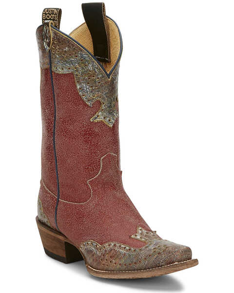 Image #1 - Justin Women's Vera Red Western Boots - Narrow Square Toe, , hi-res