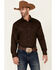 Roper Men's Amarillo Collection Solid Long Sleeve Western Shirt, Brown, hi-res