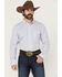 Image #1 - Wrangler x Cody Johnson Men's Striped Print Long Sleeve Button-Down Western Shirt, Blue, hi-res