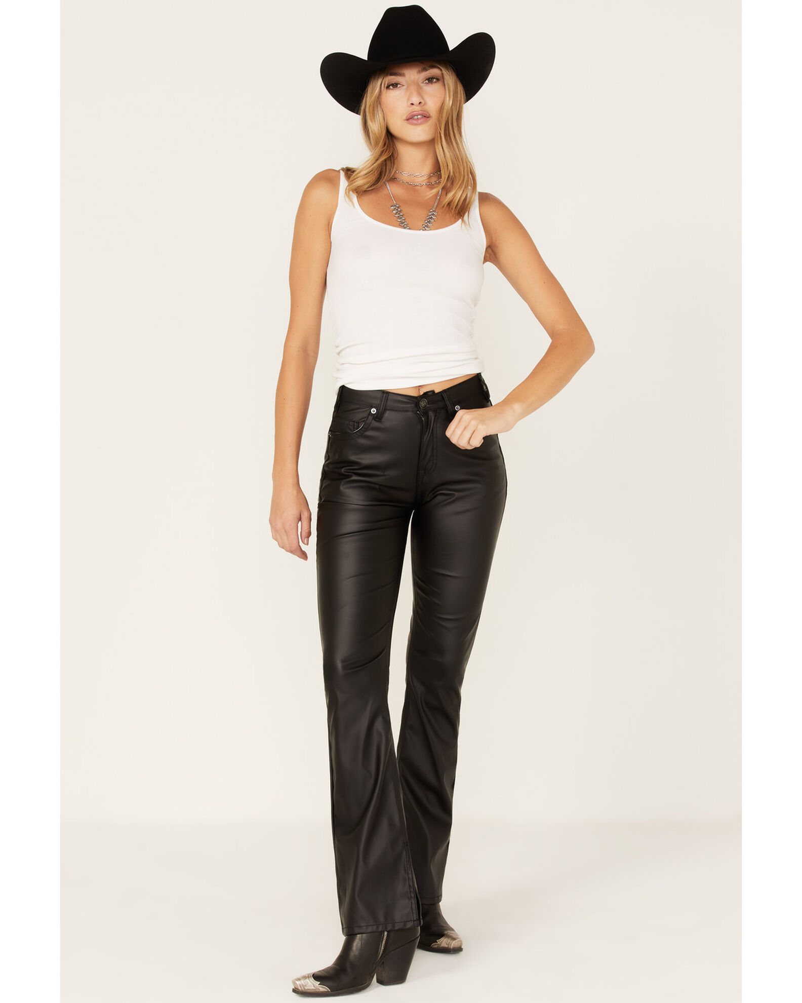 Bootcut leather pants womens on sale