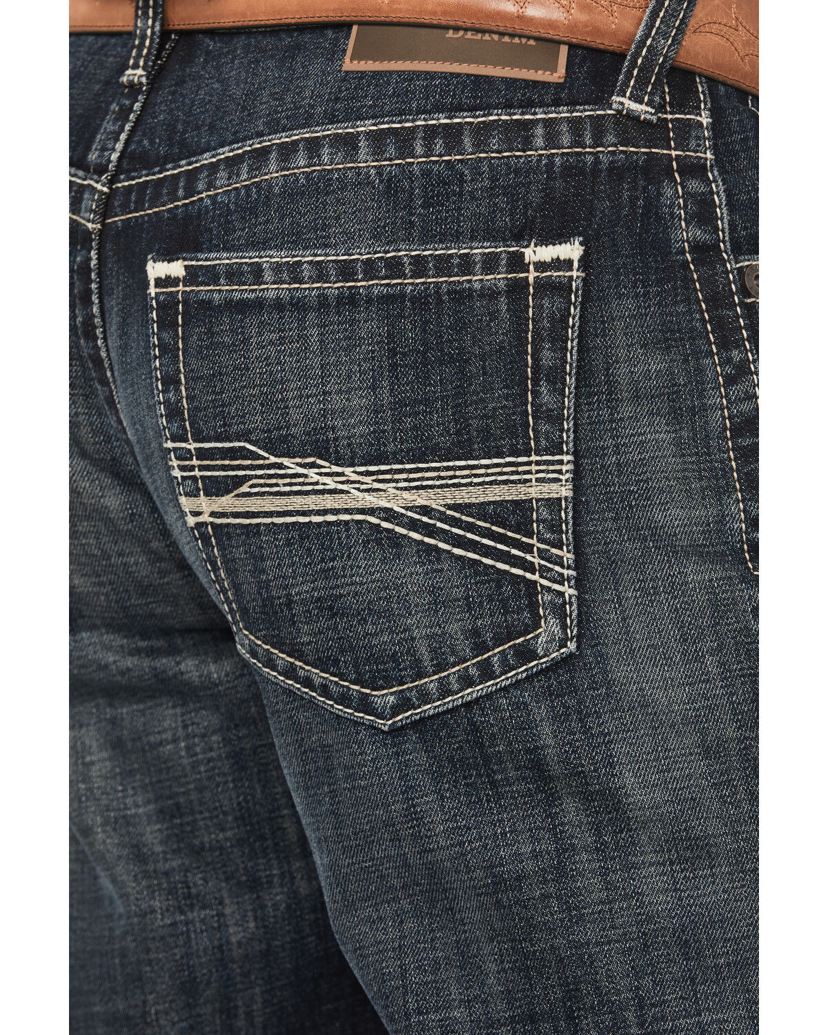 Image #4 - Ariat Men's Boot Barn Exclusive Bart Keith Dark Wash Relaxed Bootcut Denim Jeans, Dark Wash, hi-res