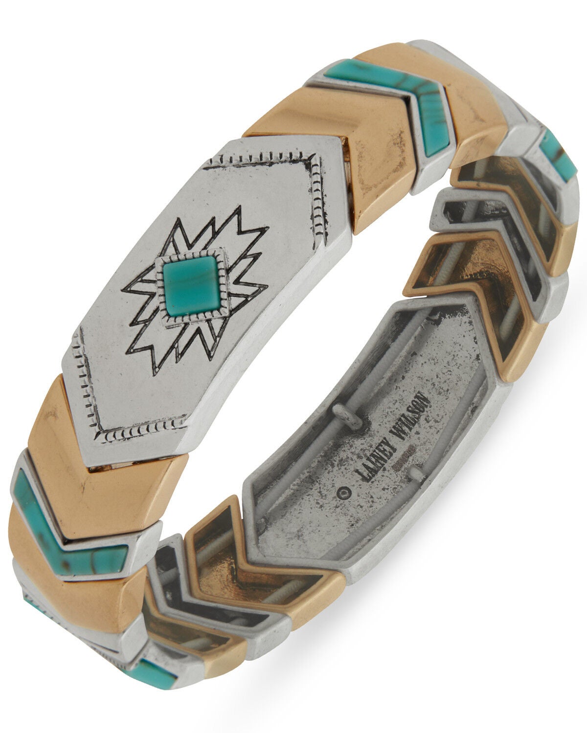Image #1 - Lainey Wilson Women's Stone Arrow Stretch Bracelet, Gold, hi-res