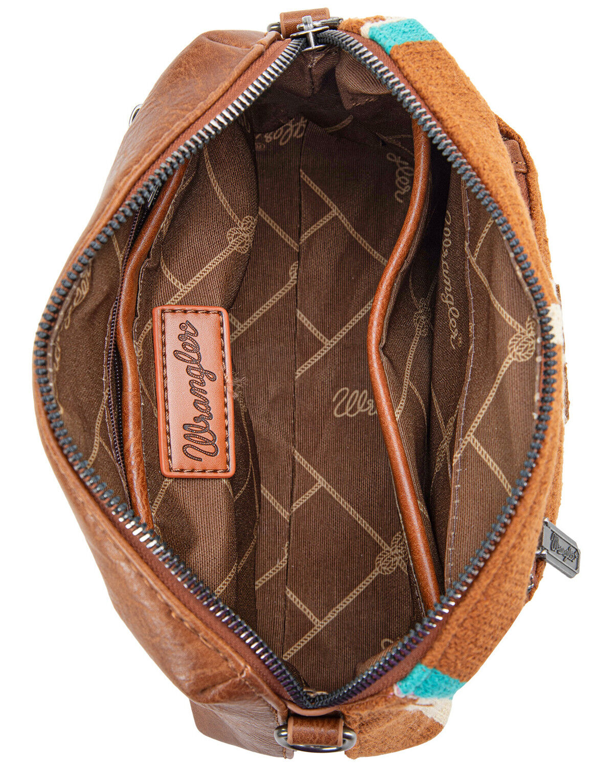 Image #4 - Wrangler Women's Daenerys Winter Southwestern Crossbody Bag, Brown, hi-res