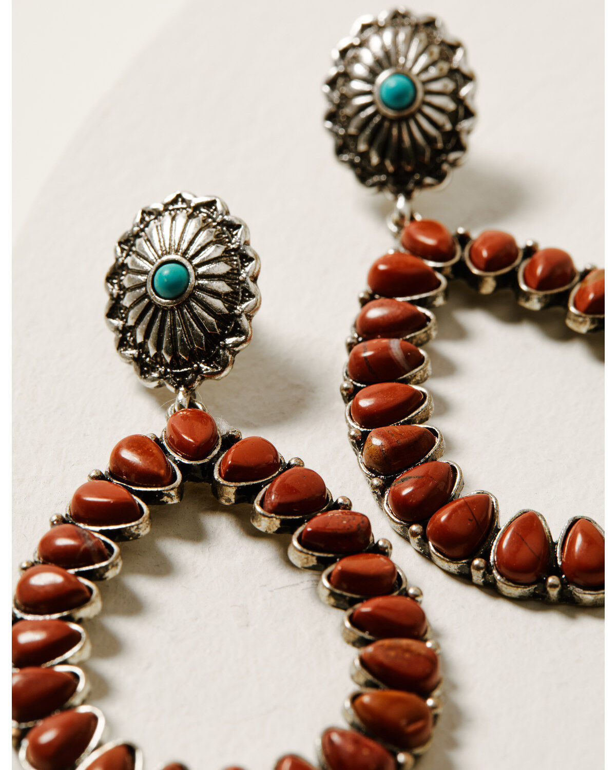 Image #2 - Shyanne Women's Canyon Sunset Concho Turquoise Earrings, Silver, hi-res