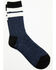 Image #1 - Brother's and Sons Men's Blue Rugby Stripe Crew Socks, Steel Blue, hi-res