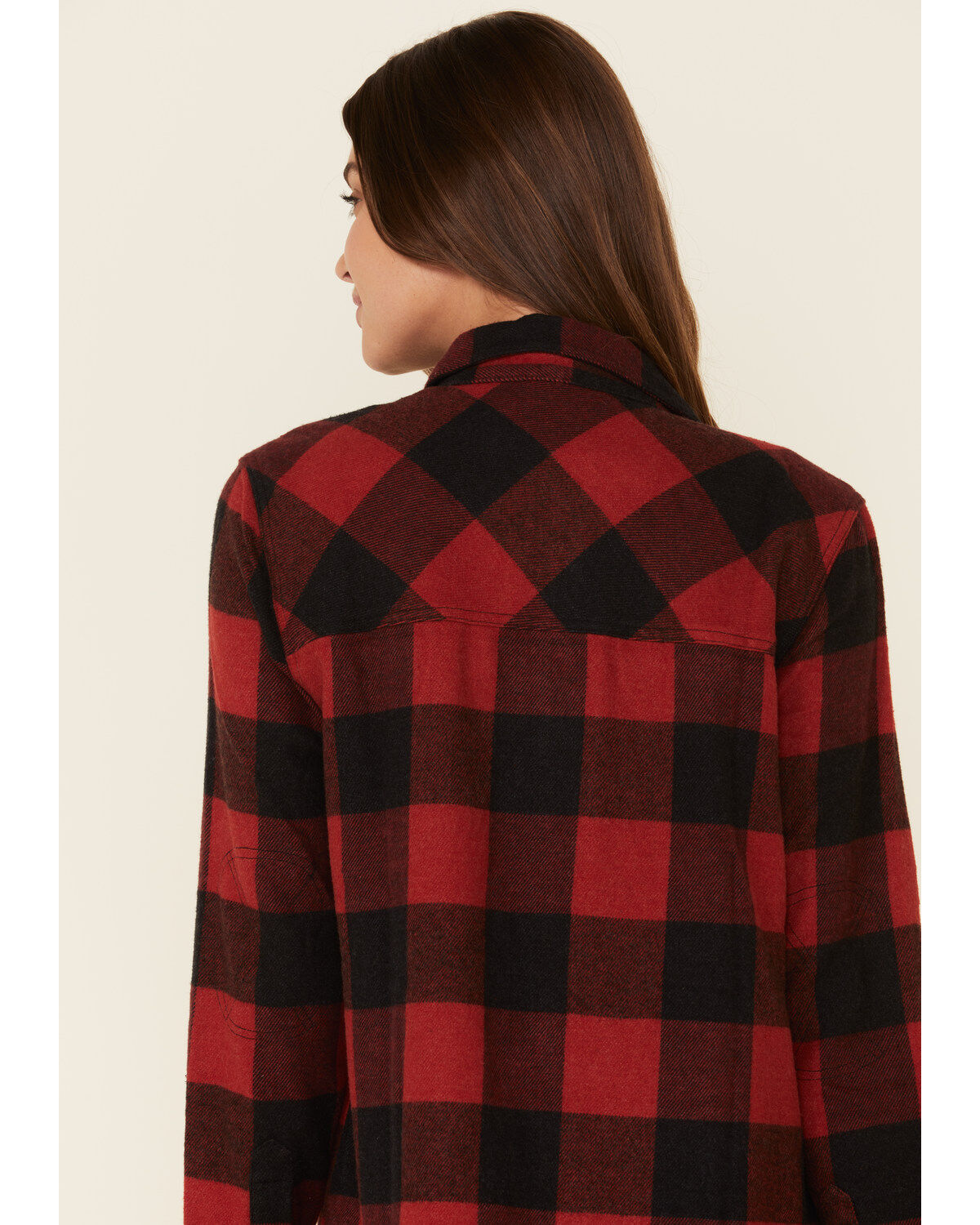 Long red plaid shirt