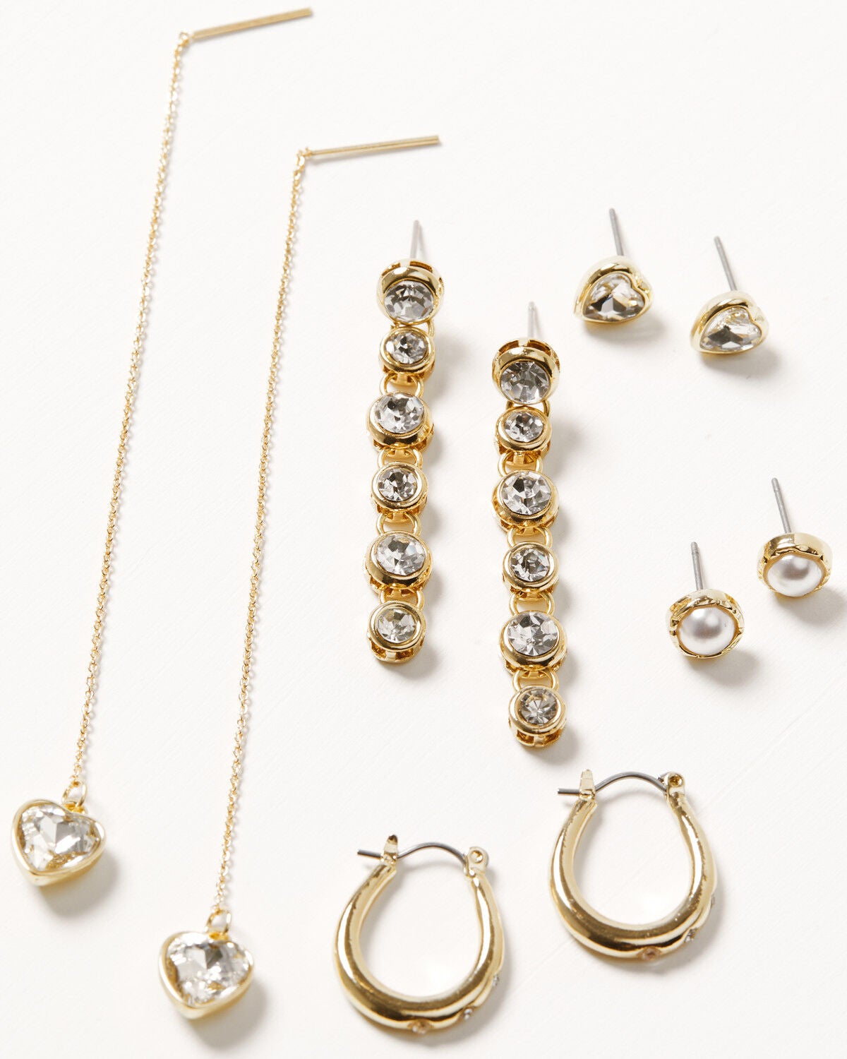 Shyanne Women's Western Muse Rhinestone Earring Set - 5 Piece, Gold, hi-res