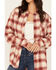 Image #3 - Idyllwind Women's Roby Plaid Print Long Sleeve Snap Shirt , Maroon, hi-res