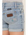 Image #4 - Wrangler Girls' Light Wash Cuffed Daisy Embroidered Jean Shorts, Blue, hi-res
