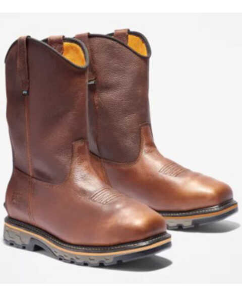 Timberland Men's True Grit Pull-On Met Guard Waterproof Work Boots - Square Toe , Brown, hi-res
