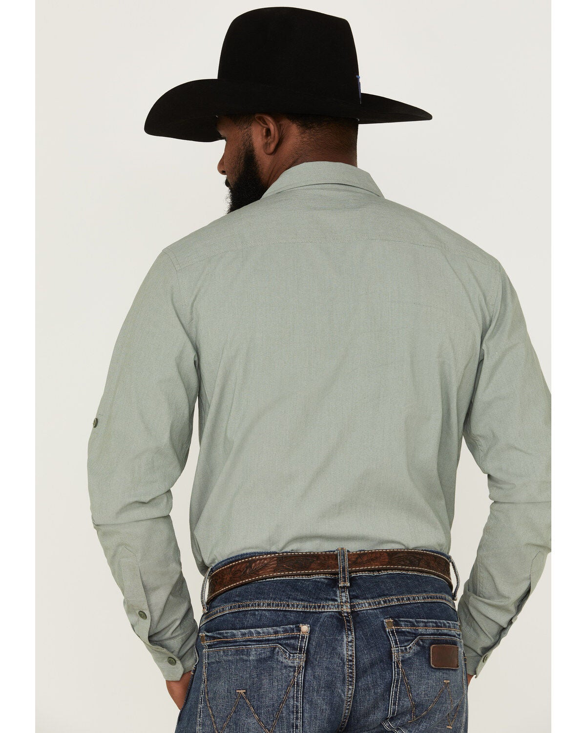 Image #4 - Kimes Ranch Men's Solid Linville Coolmax Button Down Western Shirt, Sage, hi-res