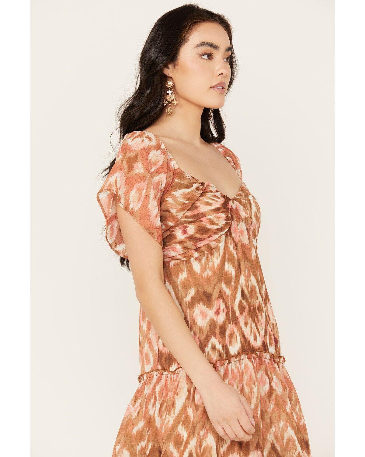 Image #3 - Shyanne Women's Ikat Midi Dress, Brick Red, hi-res