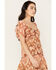 Shyanne Women's Ikat Midi Dress, Brick Red, hi-res