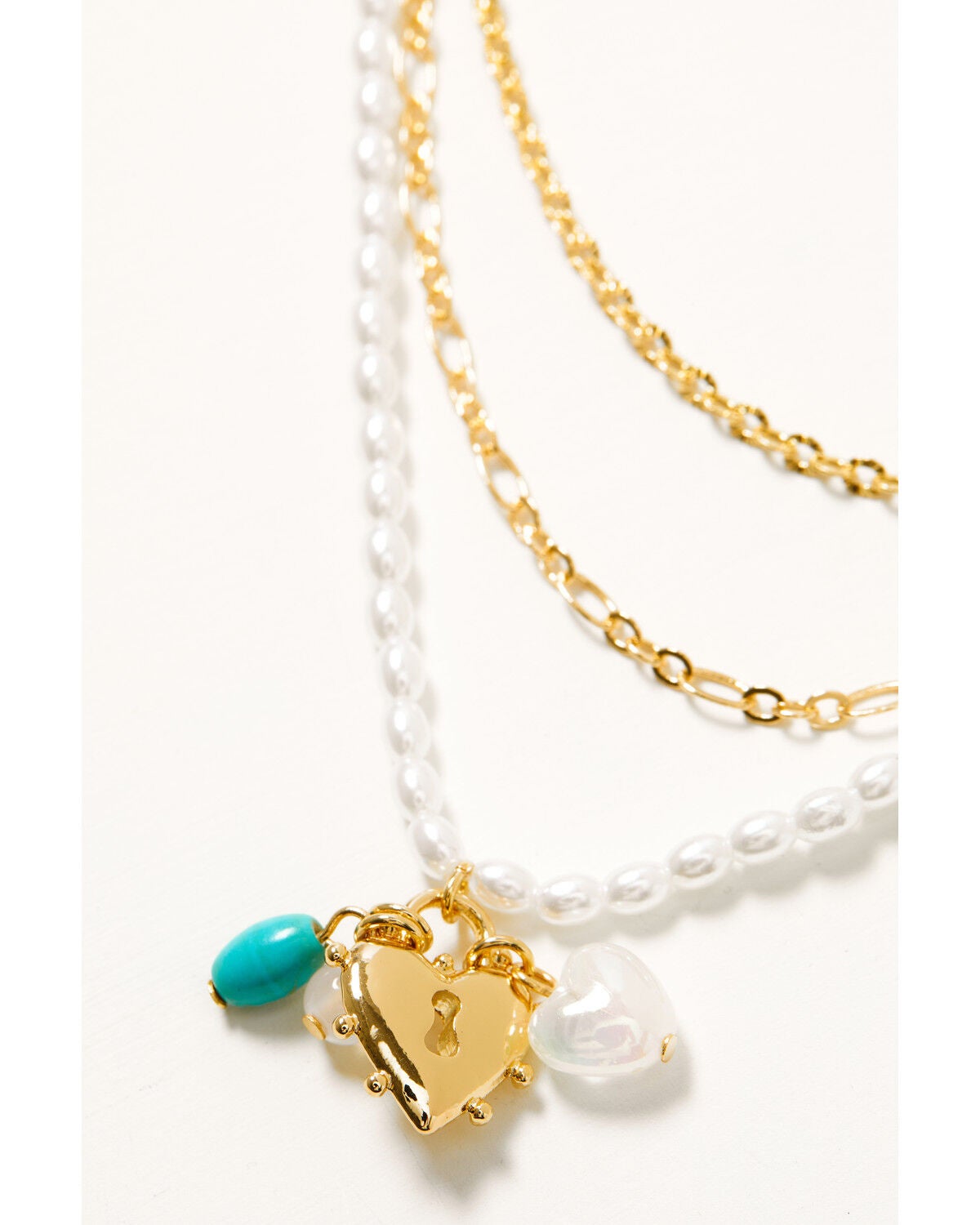 Image #3 - Shyanne Women's Pearl Cluster Charm Layered Necklace, Gold, hi-res