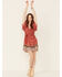 Image #2 - Angie Women's Ruffle Sleeve Tiered Mini Dress, Red, hi-res