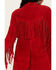 Understated Leather Women's Suede Fringe Marlboro Blazer, Wine, hi-res
