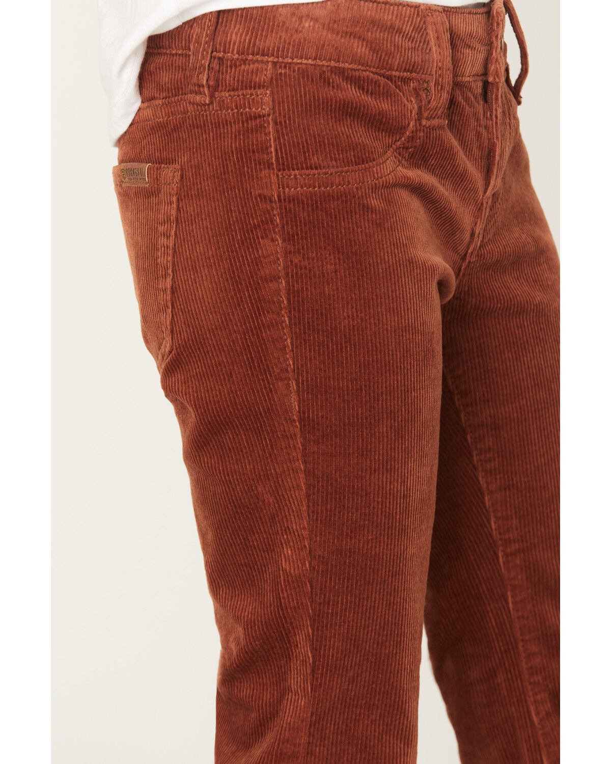 Image #2 - Rock & Roll Denim Girls' Corduroy Flare Stretch Jeans, Rust Copper, hi-res