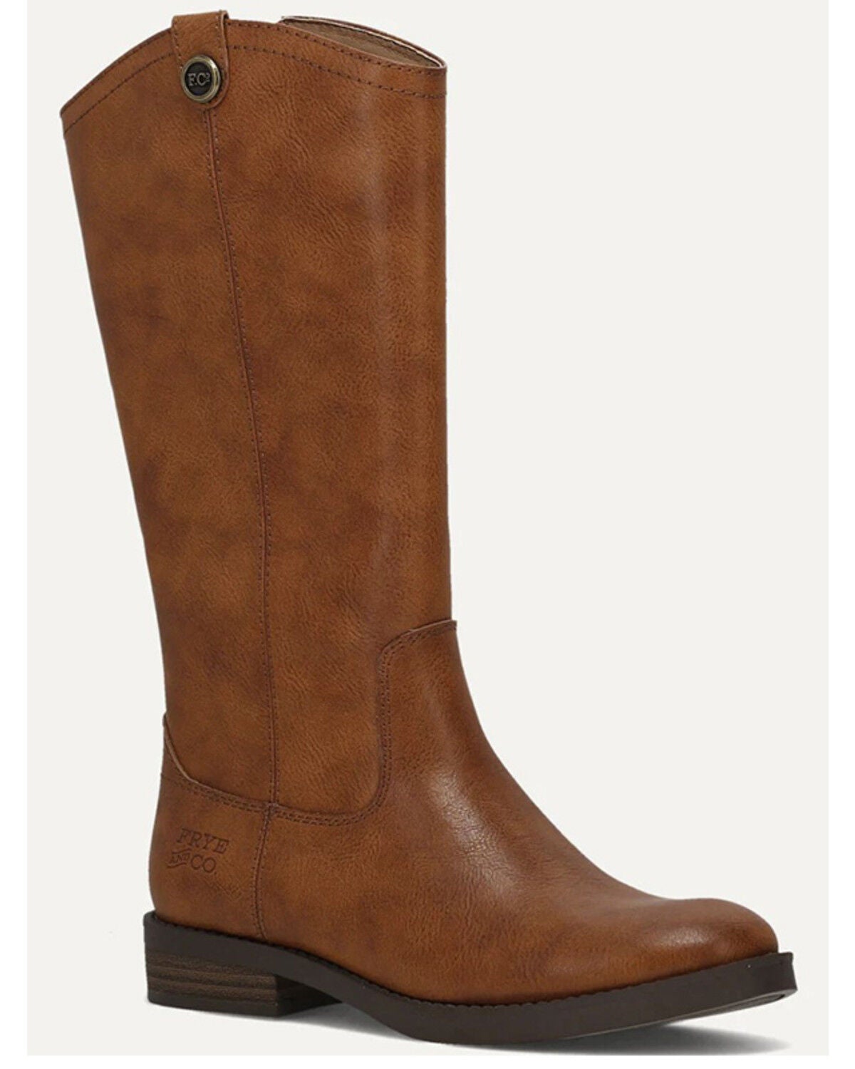 Image #1 - Frye & Co Girls' Kellie Button Riding Boots - Round Toe, Cognac, hi-res