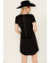 Panhandle Women's Faux Suede Studded Short Sleeve Mini Dress , Black, hi-res