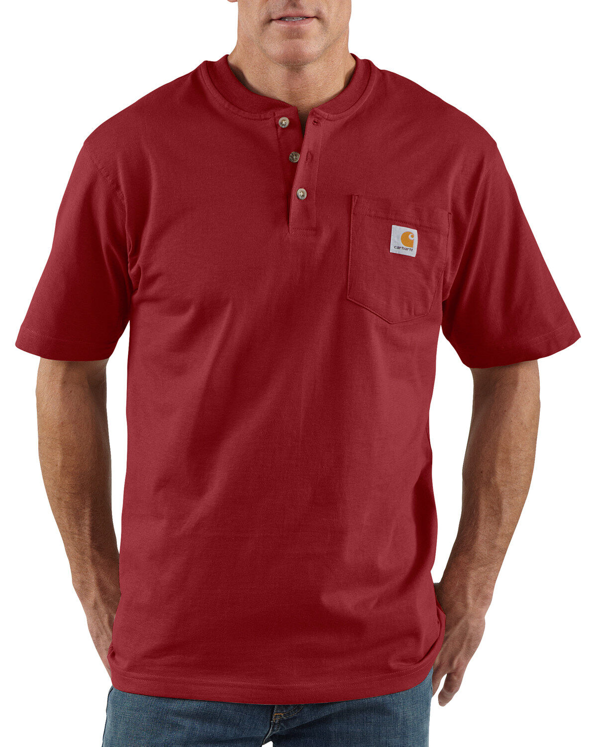 red henley shirt mens