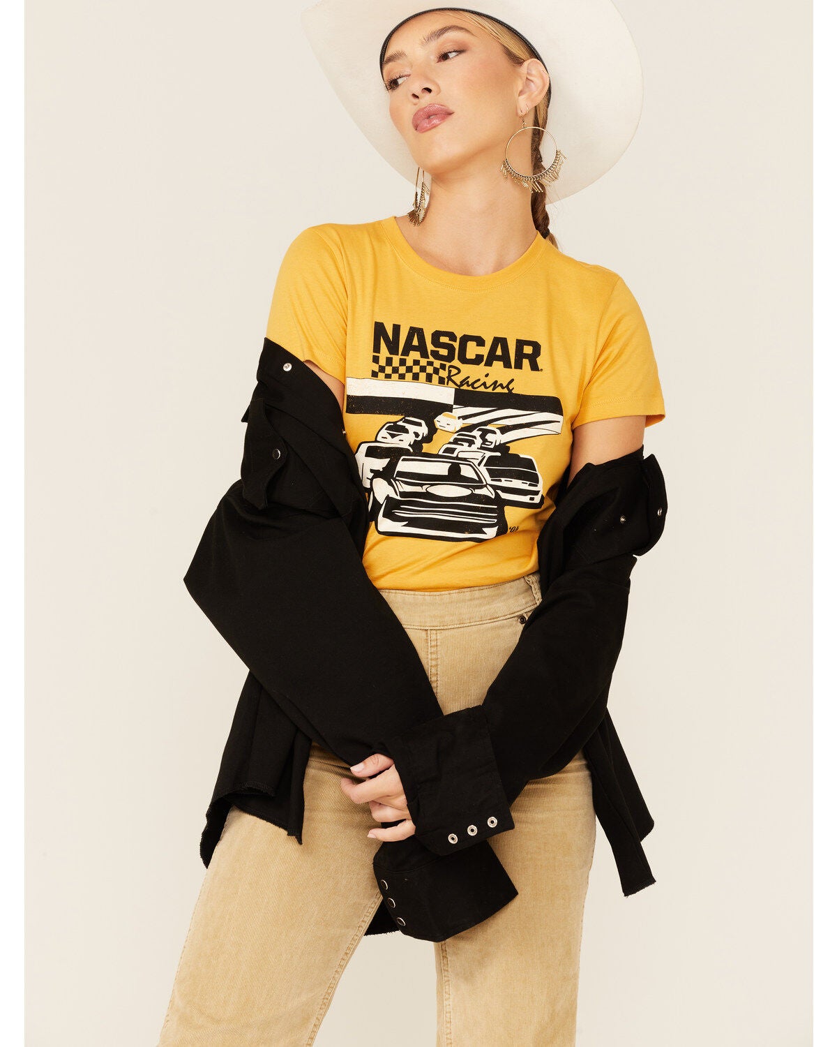 Issac Morris Women's Nascar Racing Graphic Short Sleeve Tee, Mustard, hi-res