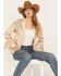 Image #1 - Shyanne Women's Fringe Embellished Leather Blazer, Taupe, hi-res