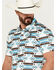 Image #2 - Rock & Roll Denim Men's Boot Barn Exclusive Southwestern Print Short Sleeve Polo Shirt, White, hi-res