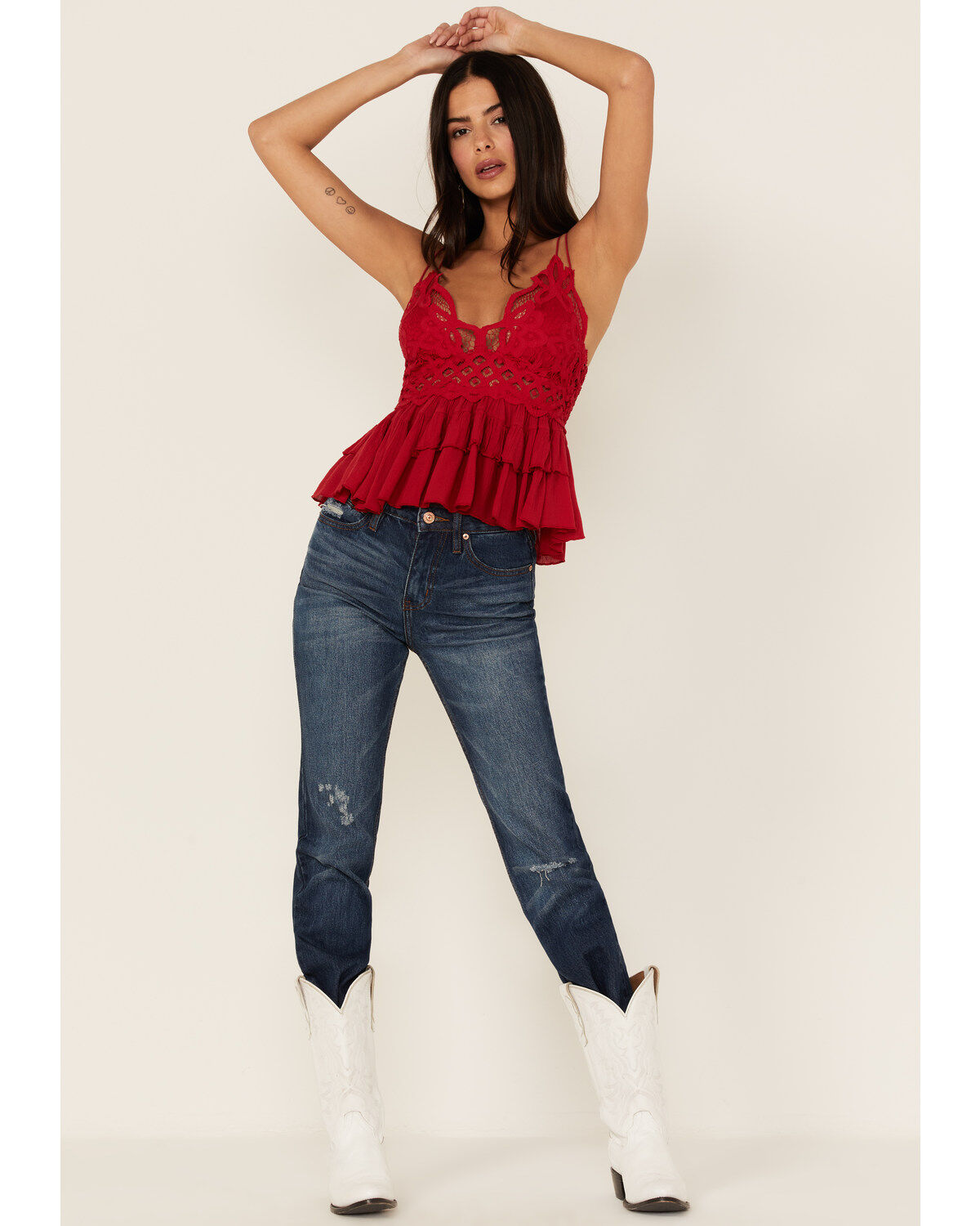 Image #2 - Free People Women's Adella Cami Lace Ruffled Tank Top, , hi-res