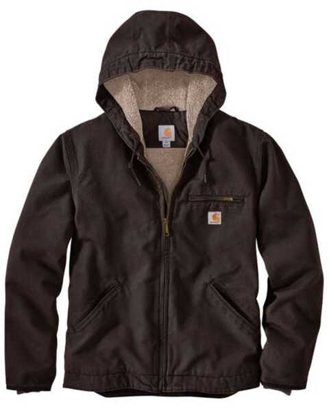 Carhartt Men's Washed Duck Sherpa Lined Hooded Work Jacket - Big & Tall ...