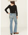 Image #3 - Shyanne Little Girls' Shayla Medium Wash Bootcut Stretch Denim Riding Jeans, Medium Wash, hi-res