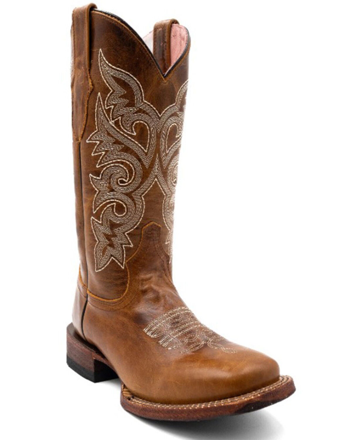 Ferrini Women's Mae Tall Western Boots - Square Toe, Brown, hi-res