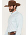 Image #2 - Cody James Men's Trophy Geo Print Long Sleeve Button-Down Stretch Western Shirt, Teal, hi-res