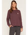 Image #1 - Carhartt Women's Waffle Knit Loose Fit Long Sleeve Work Shirt, Burgundy, hi-res