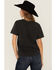 Image #4 - Affliction Women's Deep V Mesh Insert Short Sleeve Graphic Tee, Black, hi-res