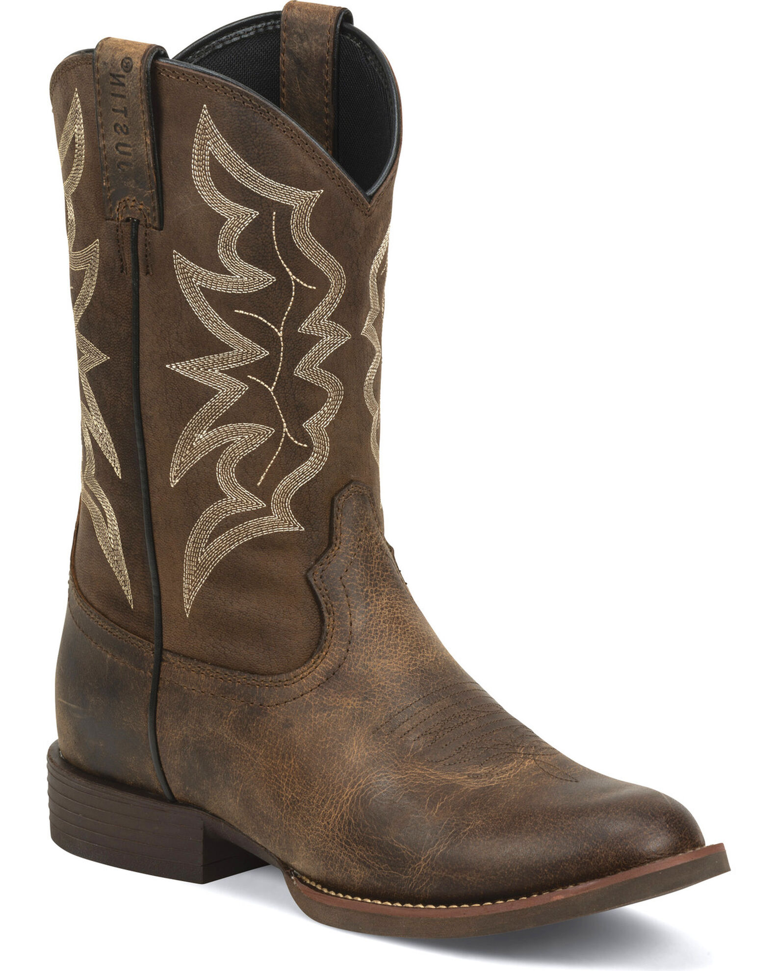 Justin Men s Buster Stampede Western Boots Round Toe Boot Barn