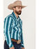 Rock & Roll Denim Men's Dale Brisby Stripe Stretch Long Sleeve Snap Shirt, Turquoise, hi-res