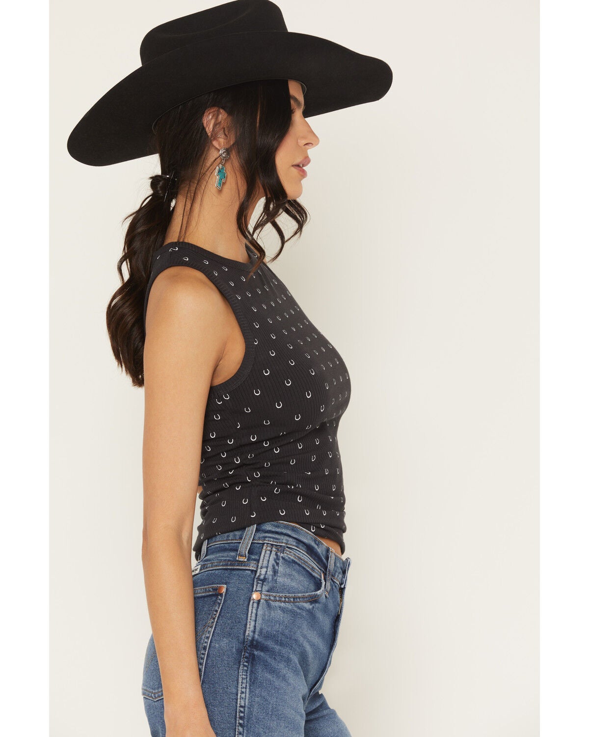 Image #2 - Wrangler Retro Women's Horseshoe Tank, Black, hi-res