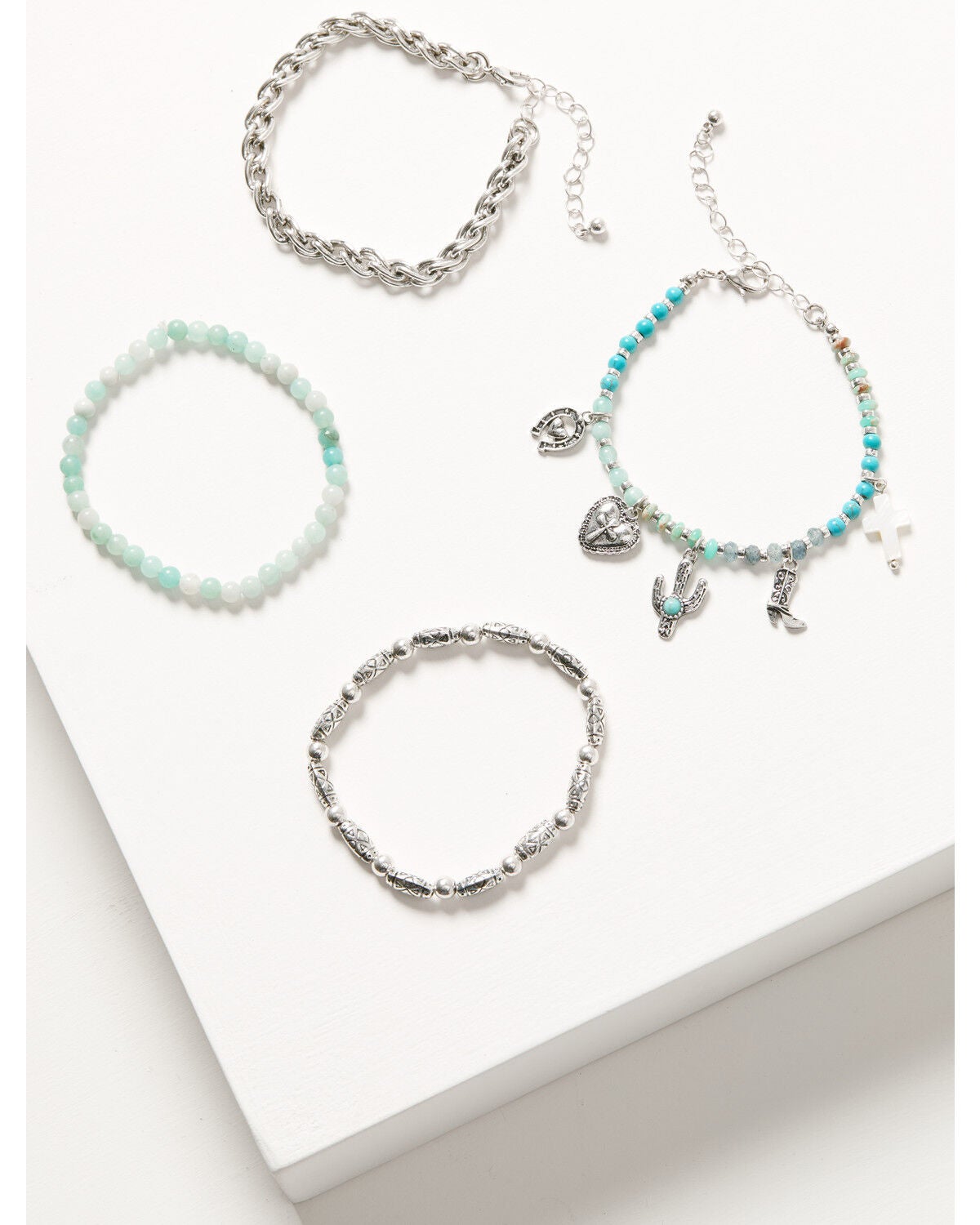 Shyanne Women's Charm Bracelet Set - 4 Piece, Silver, hi-res