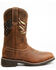 Image #2 - RANK 45® Women's Inspired Stars and Stripes Inlay Shaft Performance Leather Western Boots - Broad Square Toe, Brown, hi-res