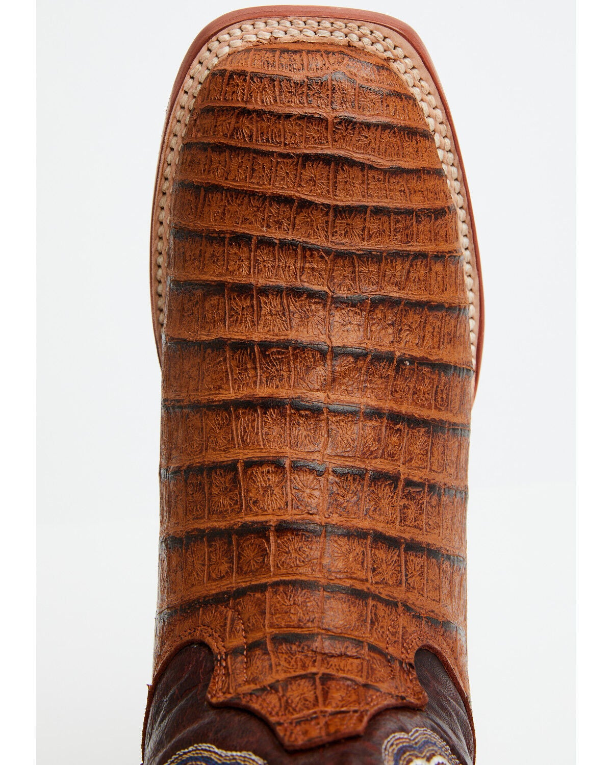 Image #6 - Tanner Mark Women's Caiman Print Western Boots - Broad Square Toe, Blue, hi-res
