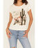 Shyanne Women's Cactus Short Sleeve Graphic Tee, Cream, hi-res
