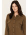 Cleo + Wolf Women's Waffle Knit Shacket, Olive, hi-res
