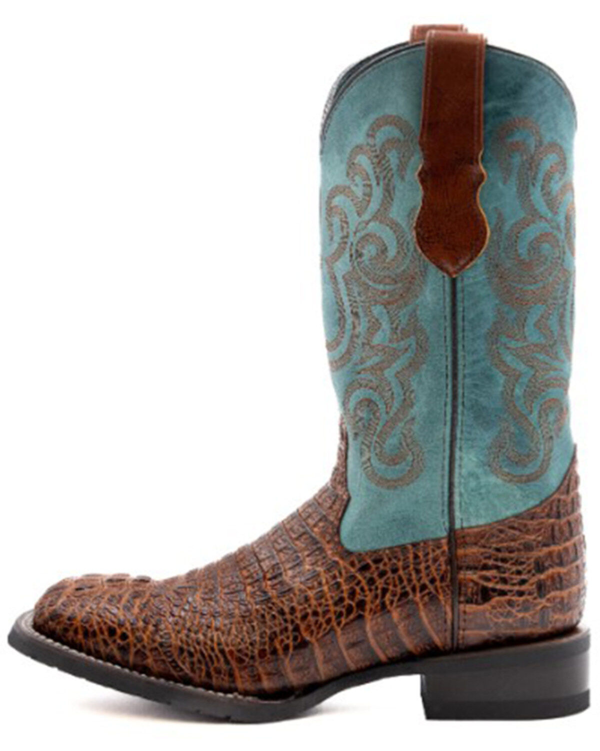 Image #3 - Ferrini Men's Caiman Print Performance Western Boots - Broad Square Toe, Rust Copper, hi-res
