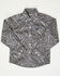 Image #1 - Cinch Toddler Boys' Paisley Print Long Sleeve Button-Down Western Shirt, Grey, hi-res