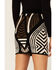 Image #3 - Shyanne Women's Black & White Southwestern Gold Metallic Mini Skirt, , hi-res