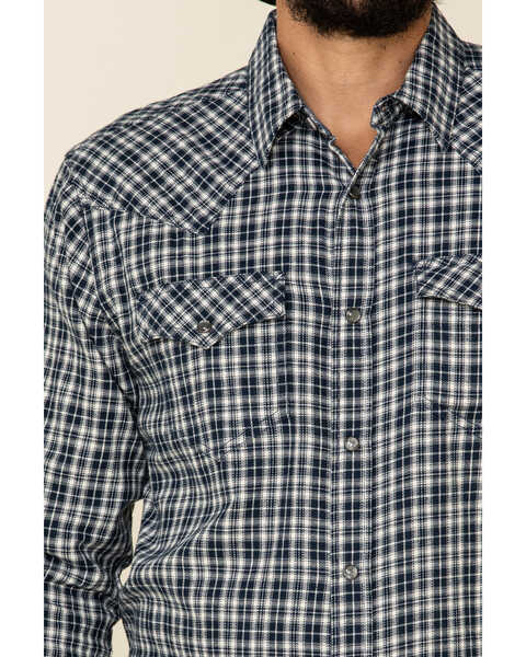 Image #4 - Cody James Men's Ash Small Plaid Long Sleeve Western Flannel Shirt - Tall , , hi-res